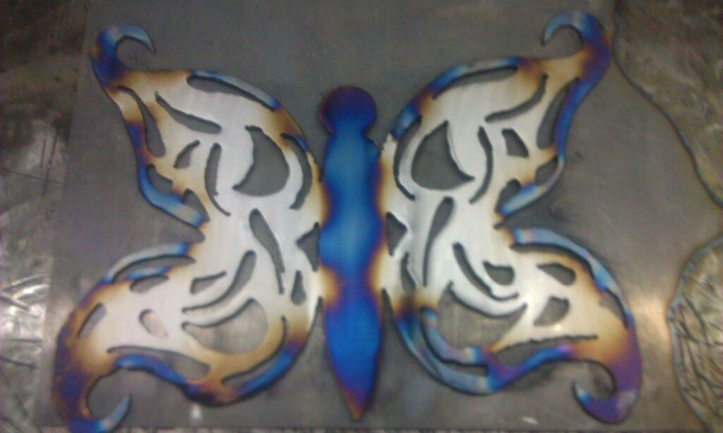 Butterfly, designed, welded, and cut by Desiree